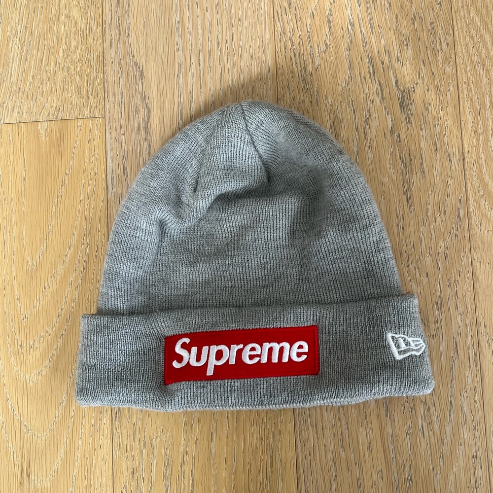 Supreme x New Era Gray Beanie